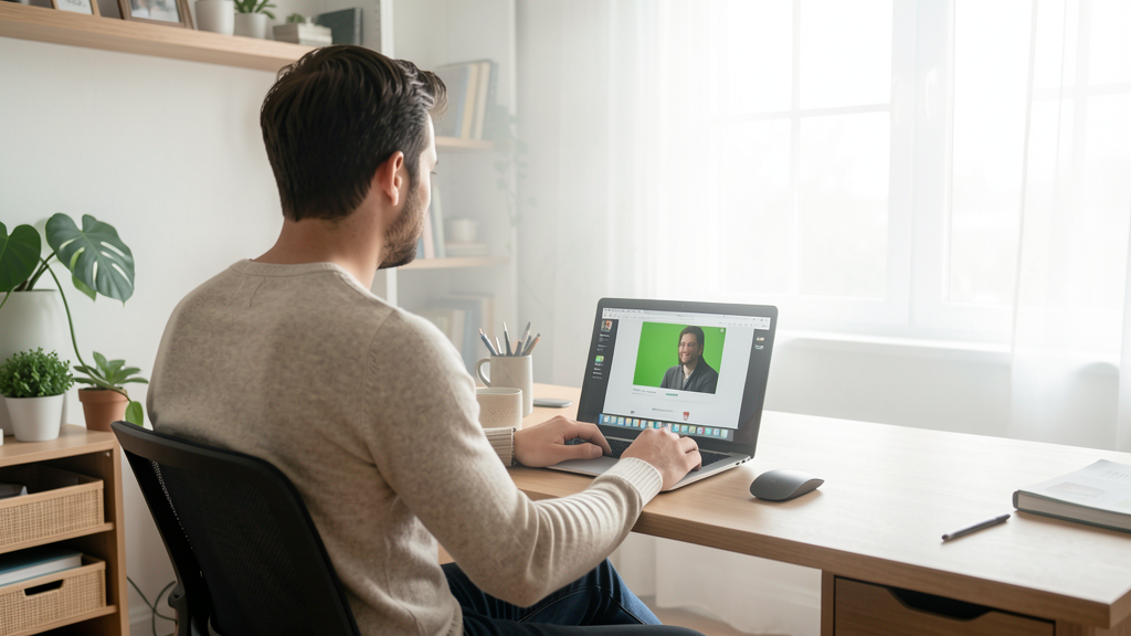 Editorial image illustrating Hiding the Clutter: Using Zoom’s Native Green Screen Settings Without Pro Lights